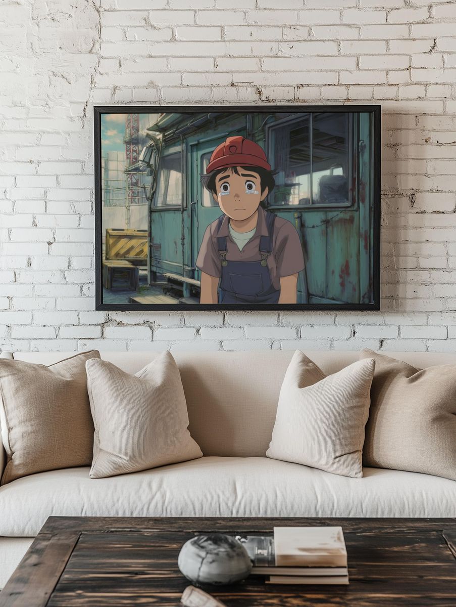 Crying Boy at the Worksite Poster room preview