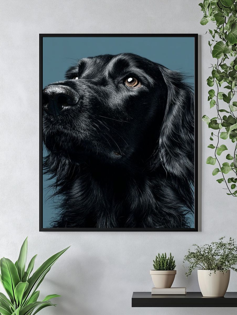 Black Dog Portrait Print. — room view 4