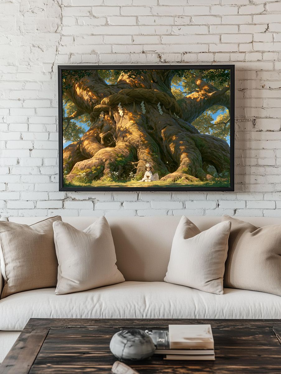 Sacred Tree Spirit Illustration Poster. — room view 1