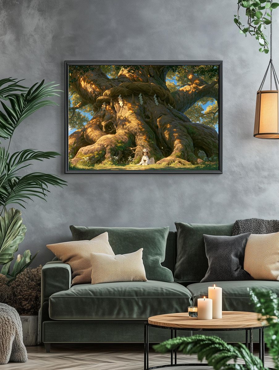 Sacred Tree Spirit Illustration Poster. — room view 4