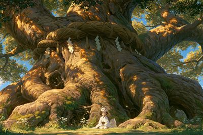 Sacred Tree Spirit Illustration Poster. poster