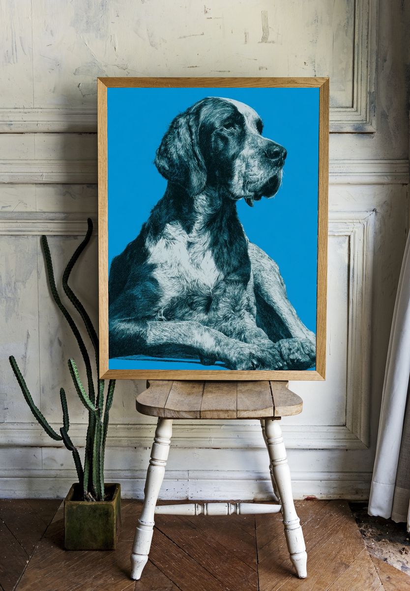 Great Dane Portrait Print. room preview