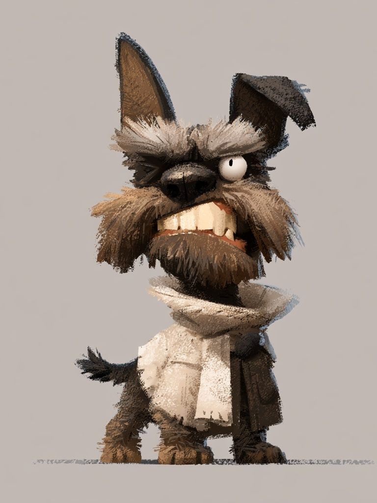 Scruffy Terrier Cartoon Poster. poster — animals art