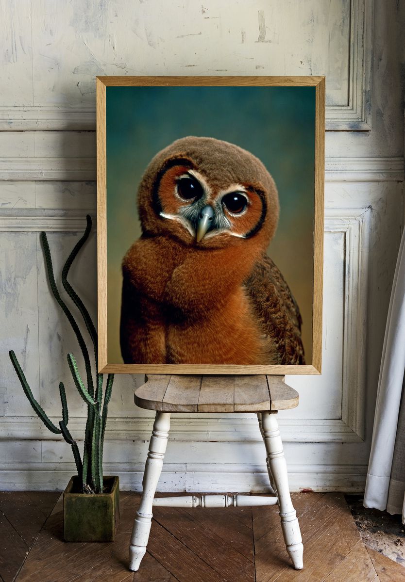 Cute Owl Portrait Poster. room preview