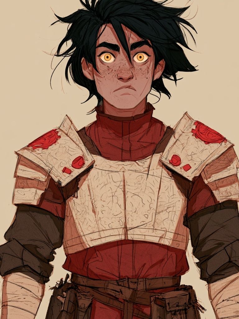 Fantasy Warrior Portrait Print. poster — anime art