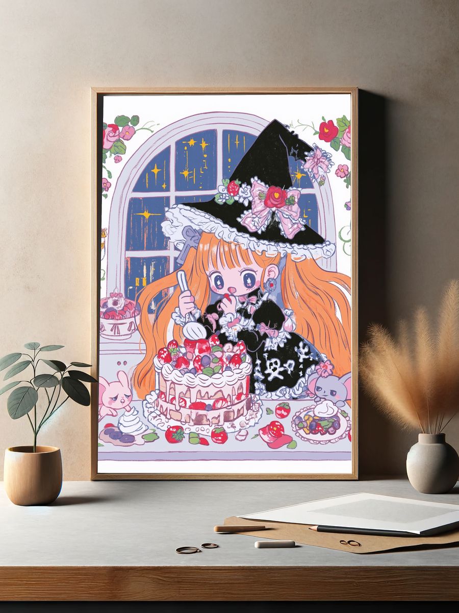 Kawaii Witch Tea Party Poster. — room view 2