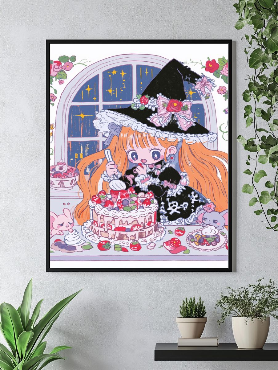 Kawaii Witch Tea Party Poster. — room view 4