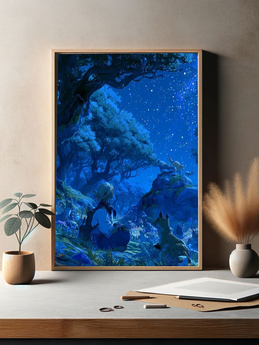Starlit Forest Dreamscape Poster. — room view 2