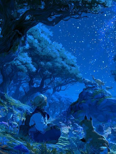 Starlit Forest Dreamscape Poster.