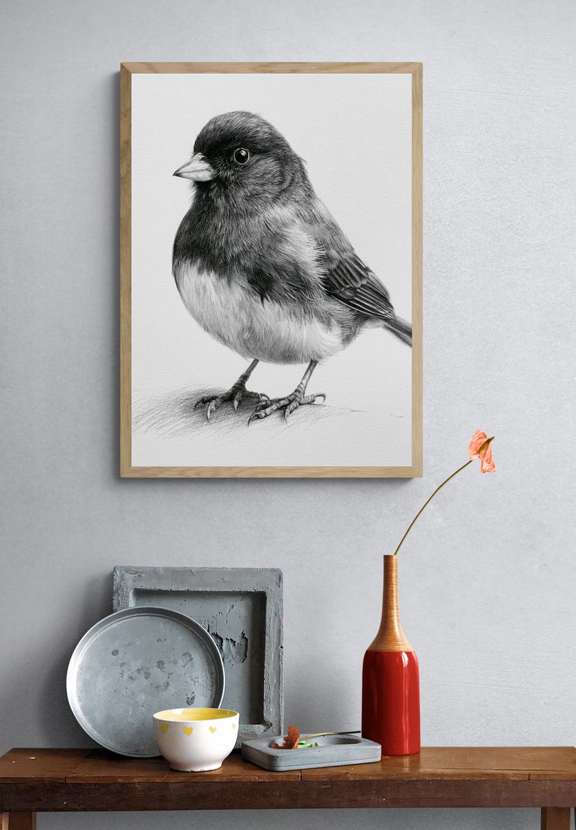 Songbird Pencil Sketch Poster. — room view 3