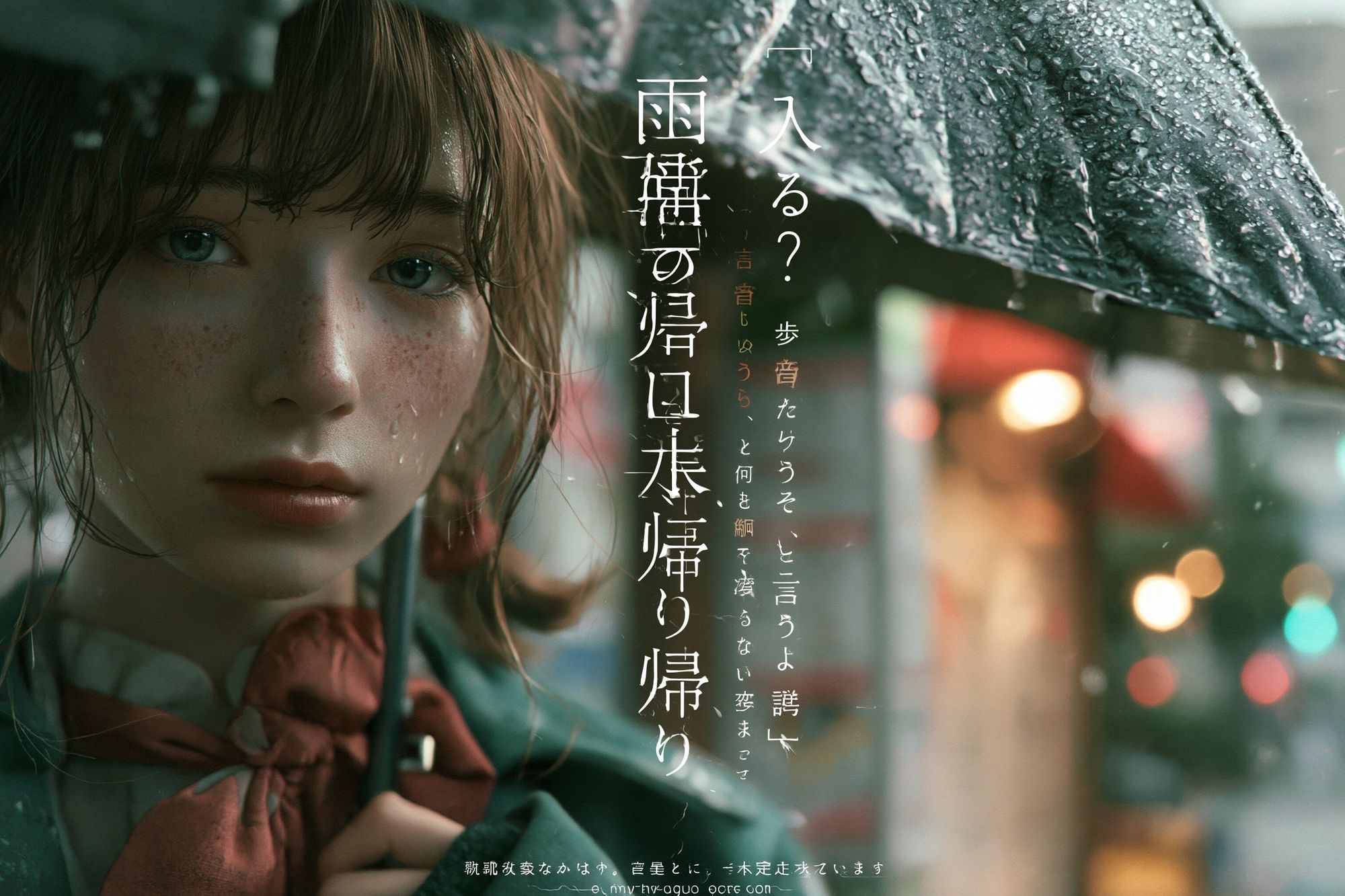 Rainy Anime Girl Portrait Poster. poster — anime art