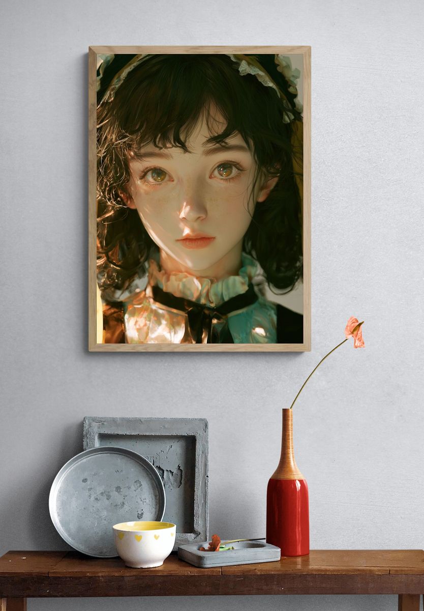 Dreamy Anime Portrait Poster. — room view 3