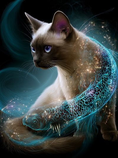 Mystic Siamese Cat Illustration Poster. poster