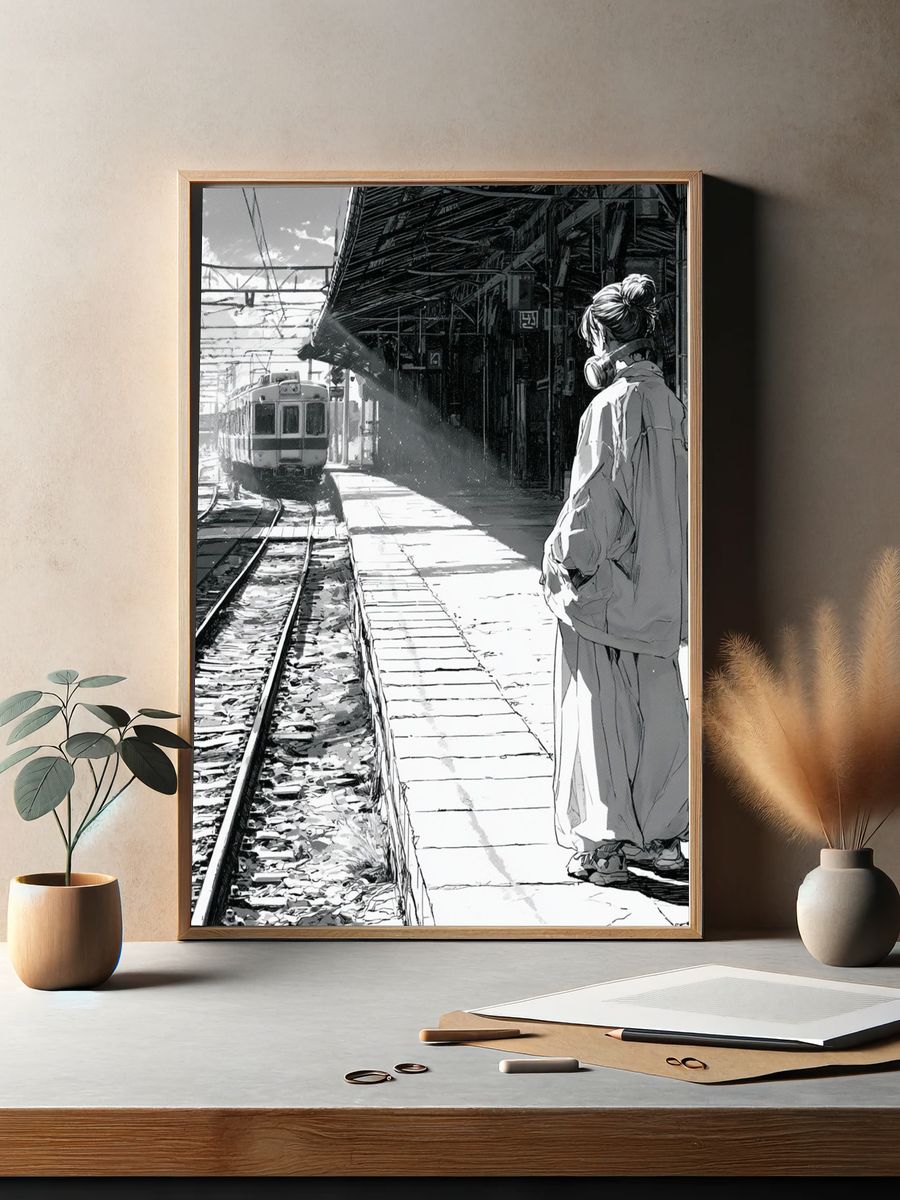 Train Platform Anime Print. — room view 2