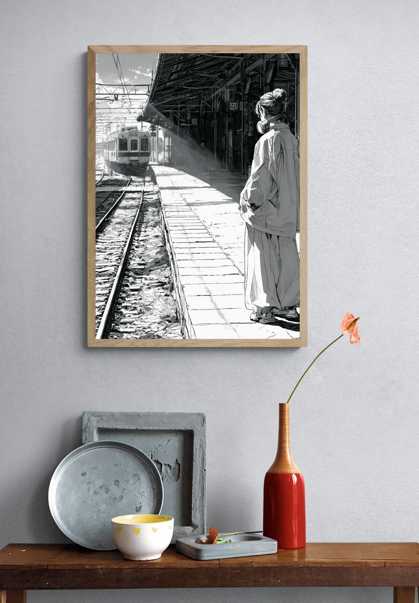 Train Platform Anime Print. — room view 3