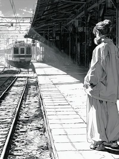 Train Platform Anime Print.