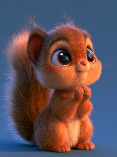 Cute Squirrel Illustration Poster.