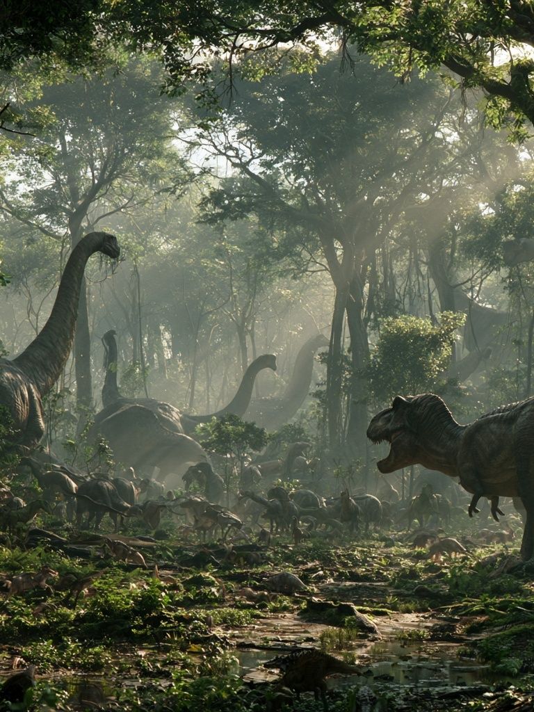 Dinosaur Jungle Scene Poster. poster — animals art
