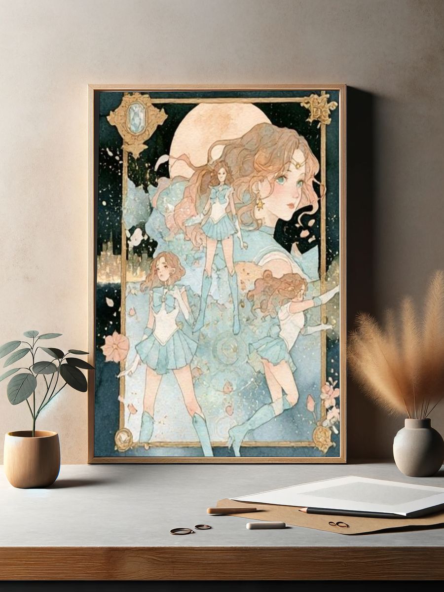 Dreamy Anime Girl Illustration Poster. — room view 2