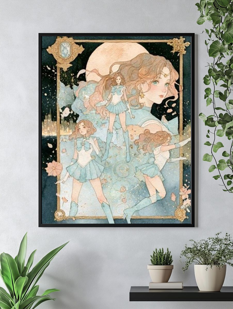 Dreamy Anime Girl Illustration Poster. — room view 4