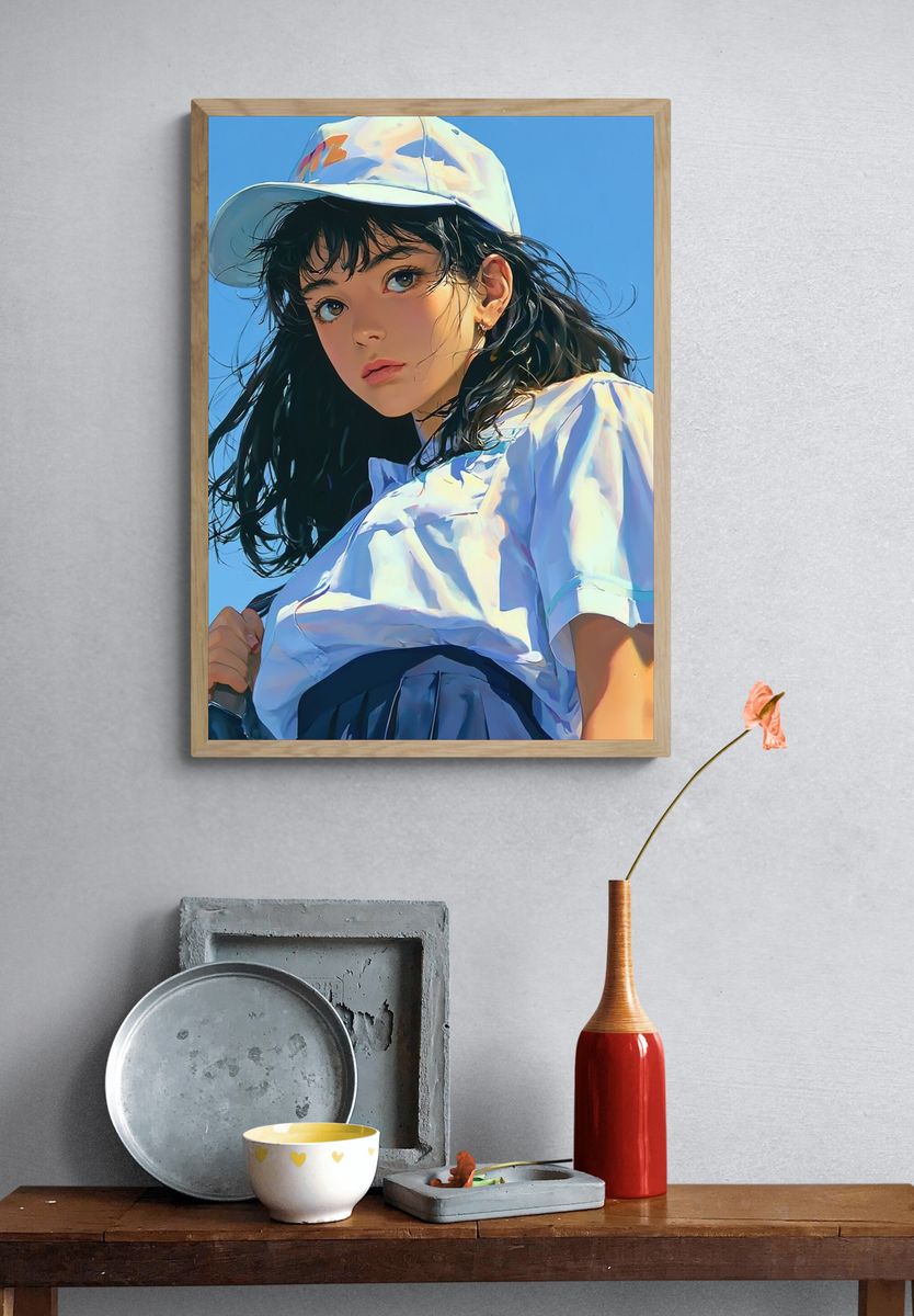 Blue Sky Girl Portrait Print. — room view 3