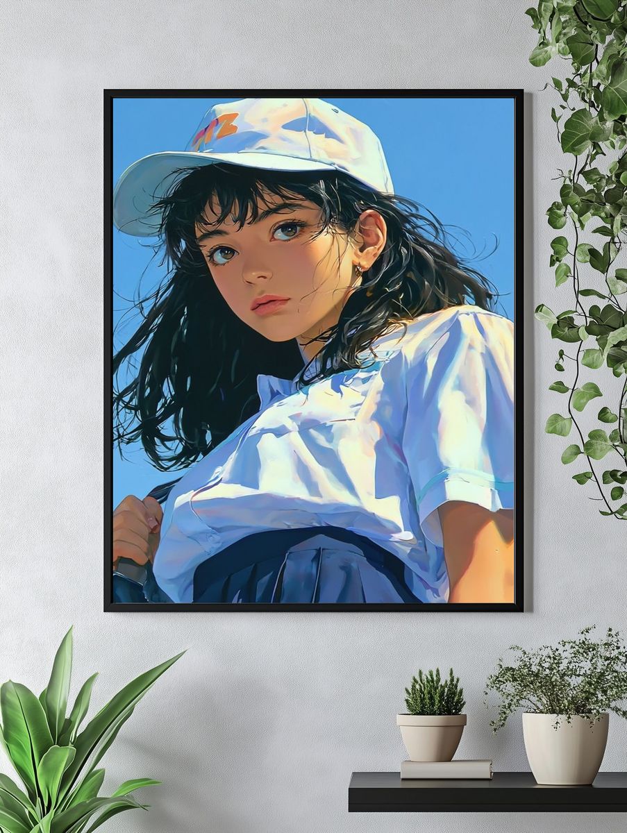 Blue Sky Girl Portrait Print. — room view 4