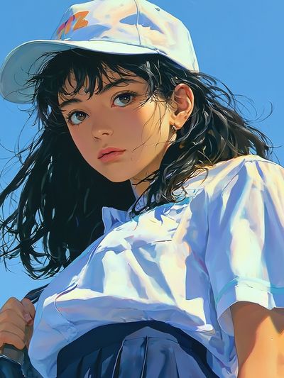 Blue Sky Girl Portrait Print.
