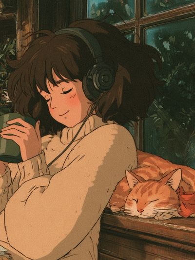 Cozy Reading Girl Illustration Poster.
