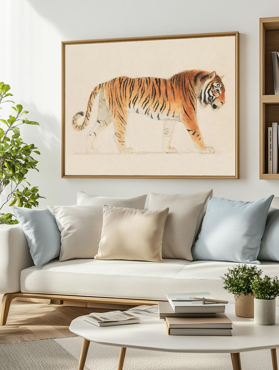 Tiger, Full-Length, Profile, Walking Towards. — room view 2