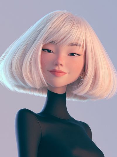 Pastel Anime Portrait Poster.