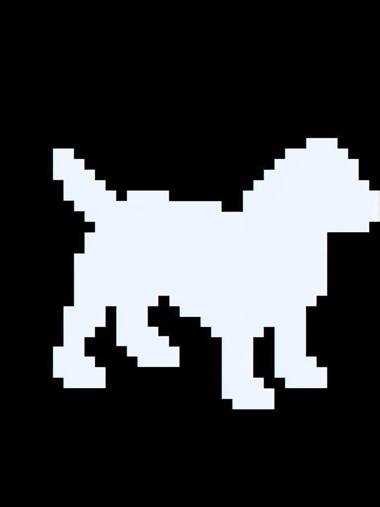 Pixel Dog Silhouette Poster. poster detail