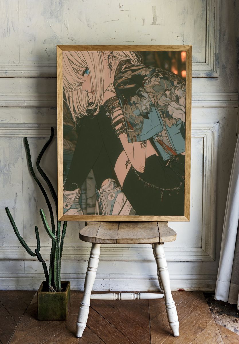 Anime Fashion Portrait Poster. — room view 1