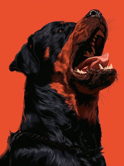 Rottweiler Roar Illustration Poster. poster