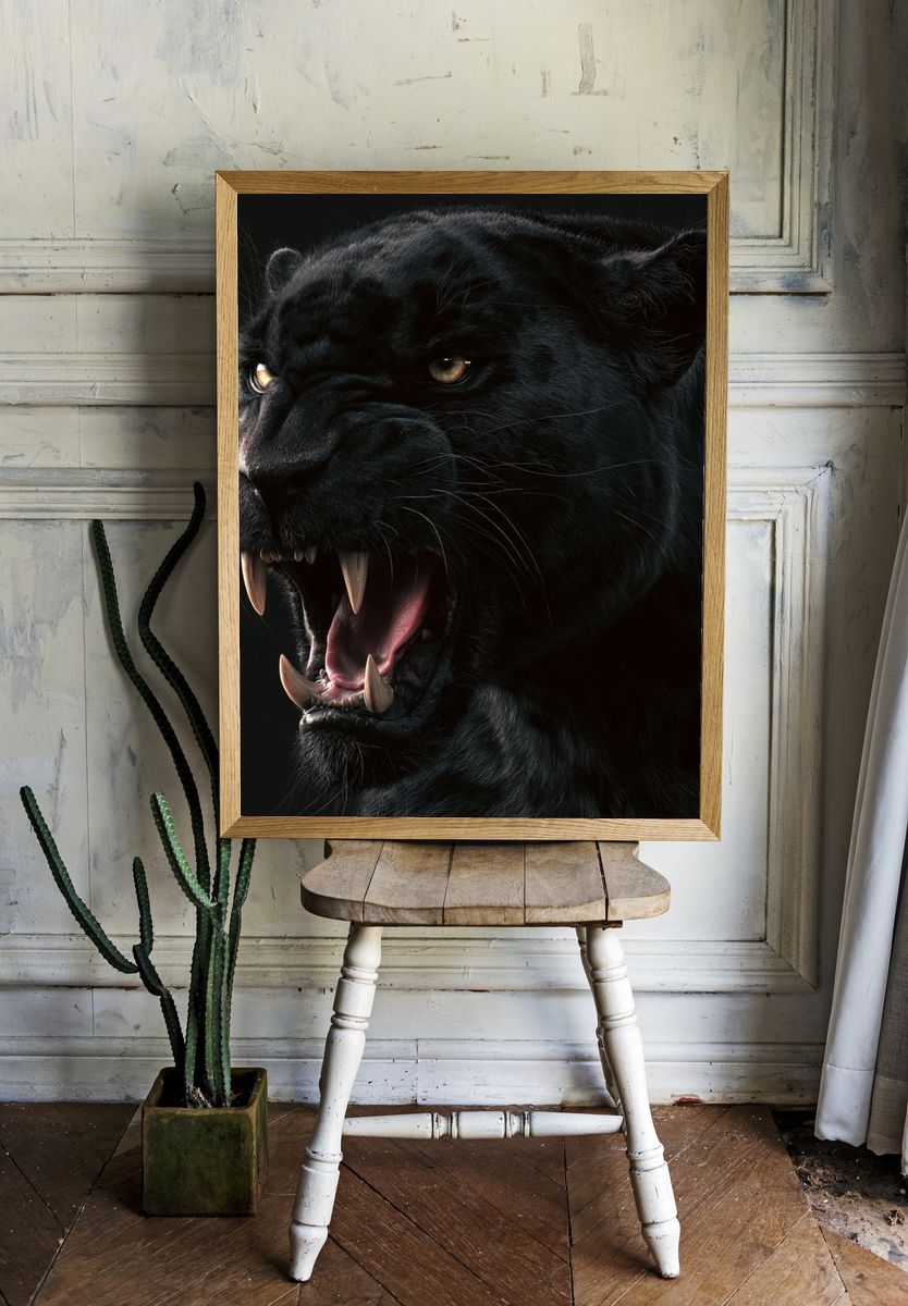 Black Panther Roar Photography Poster. room preview