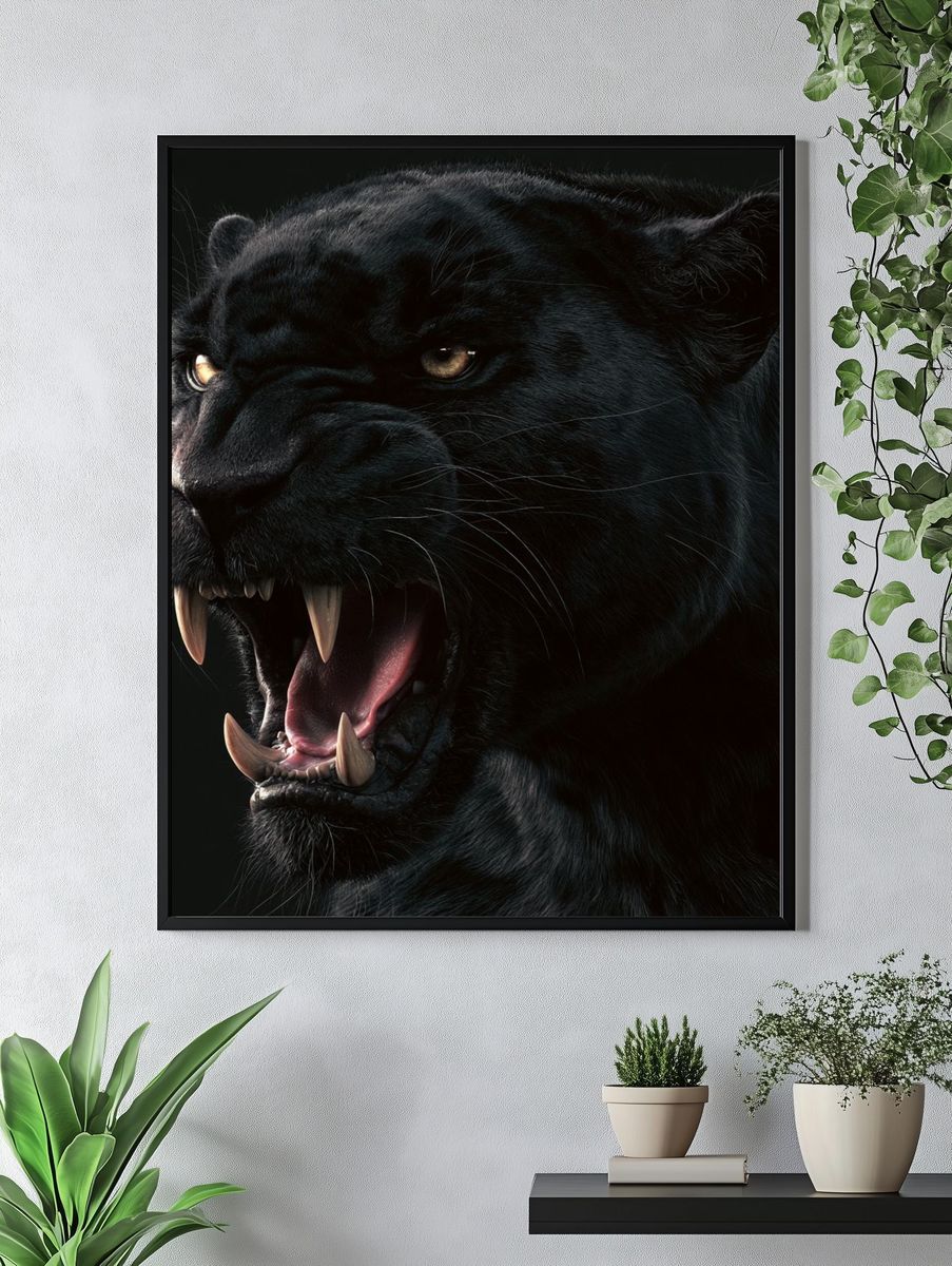 Black Panther Roar Photography Poster. — room view 4