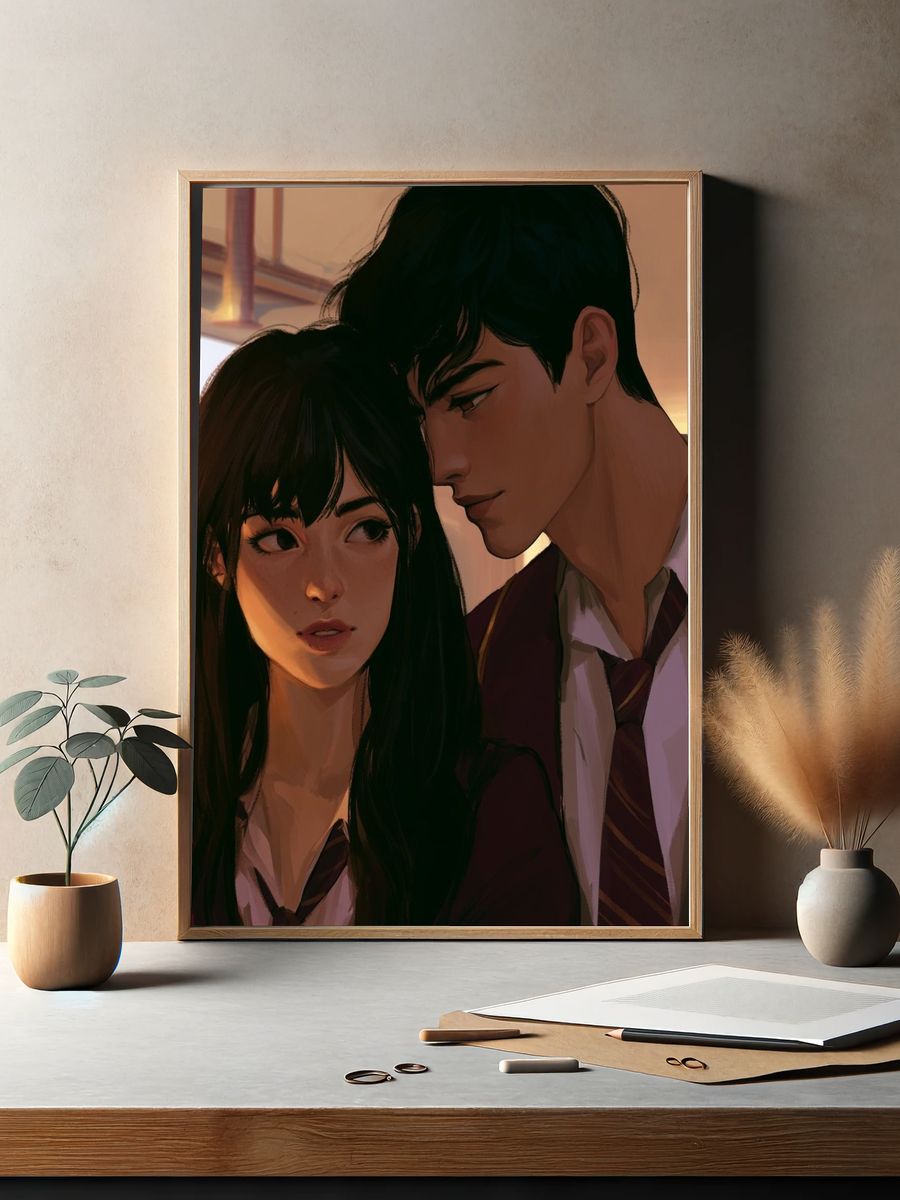 Anime School Romance Poster. — room view 2
