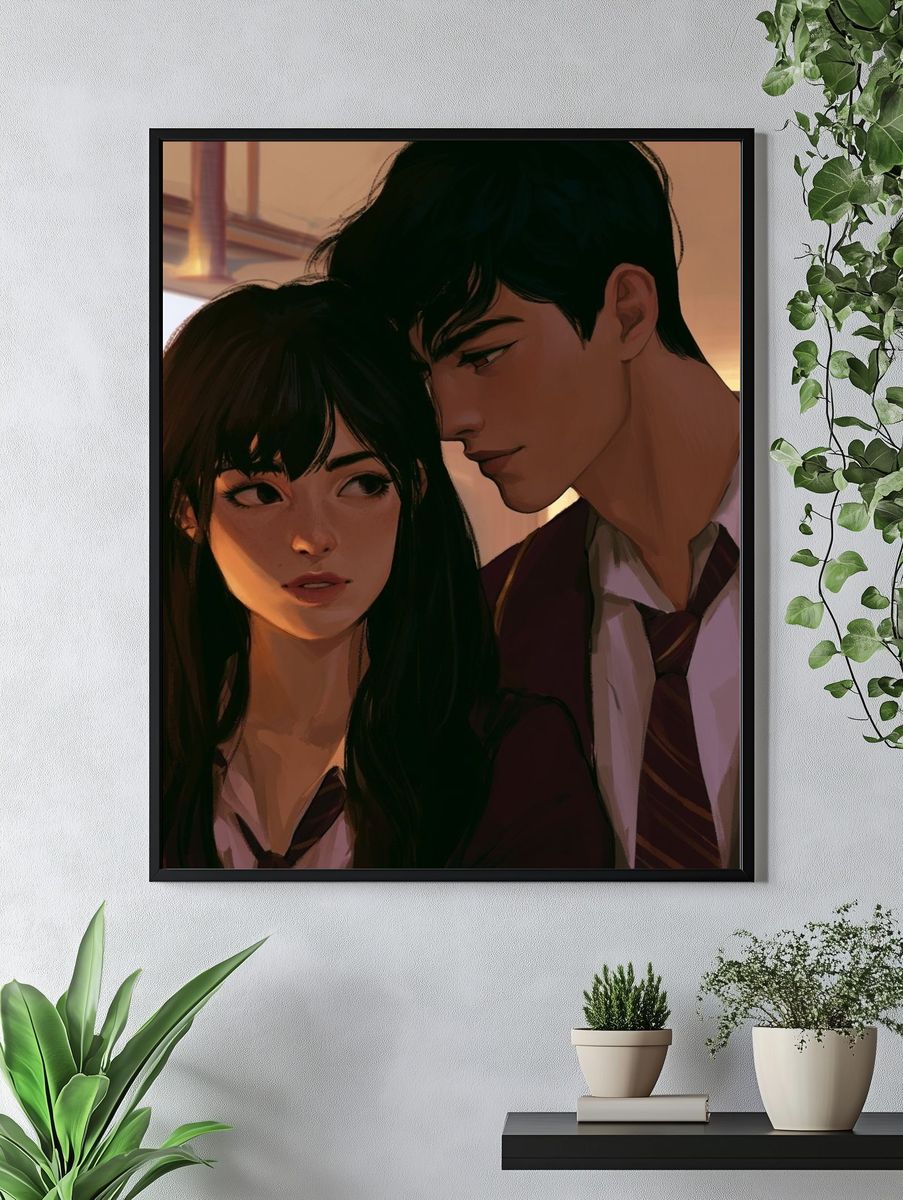 Anime School Romance Poster. — room view 4