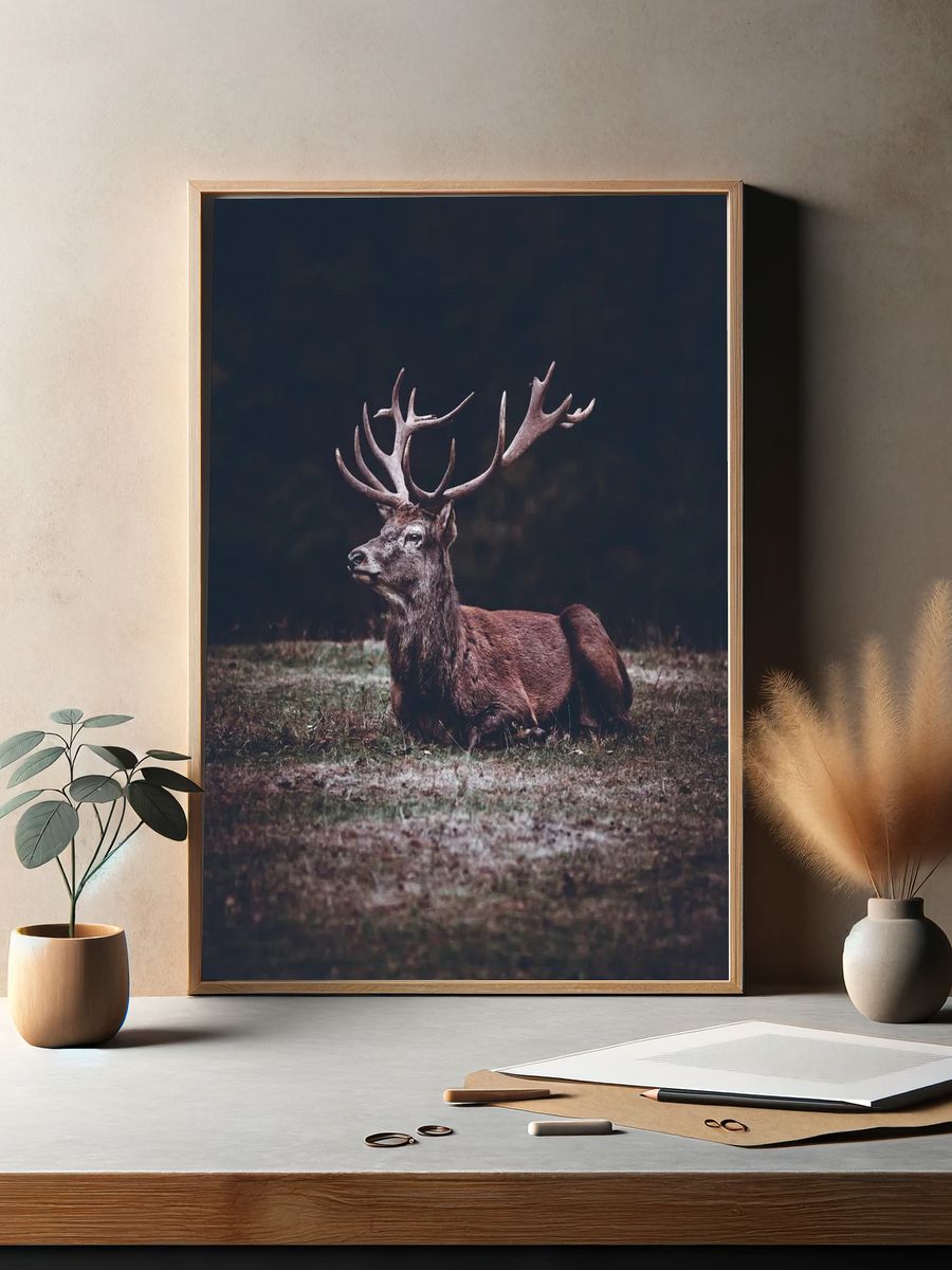 Majestic Stag Portrait Print. — room view 2