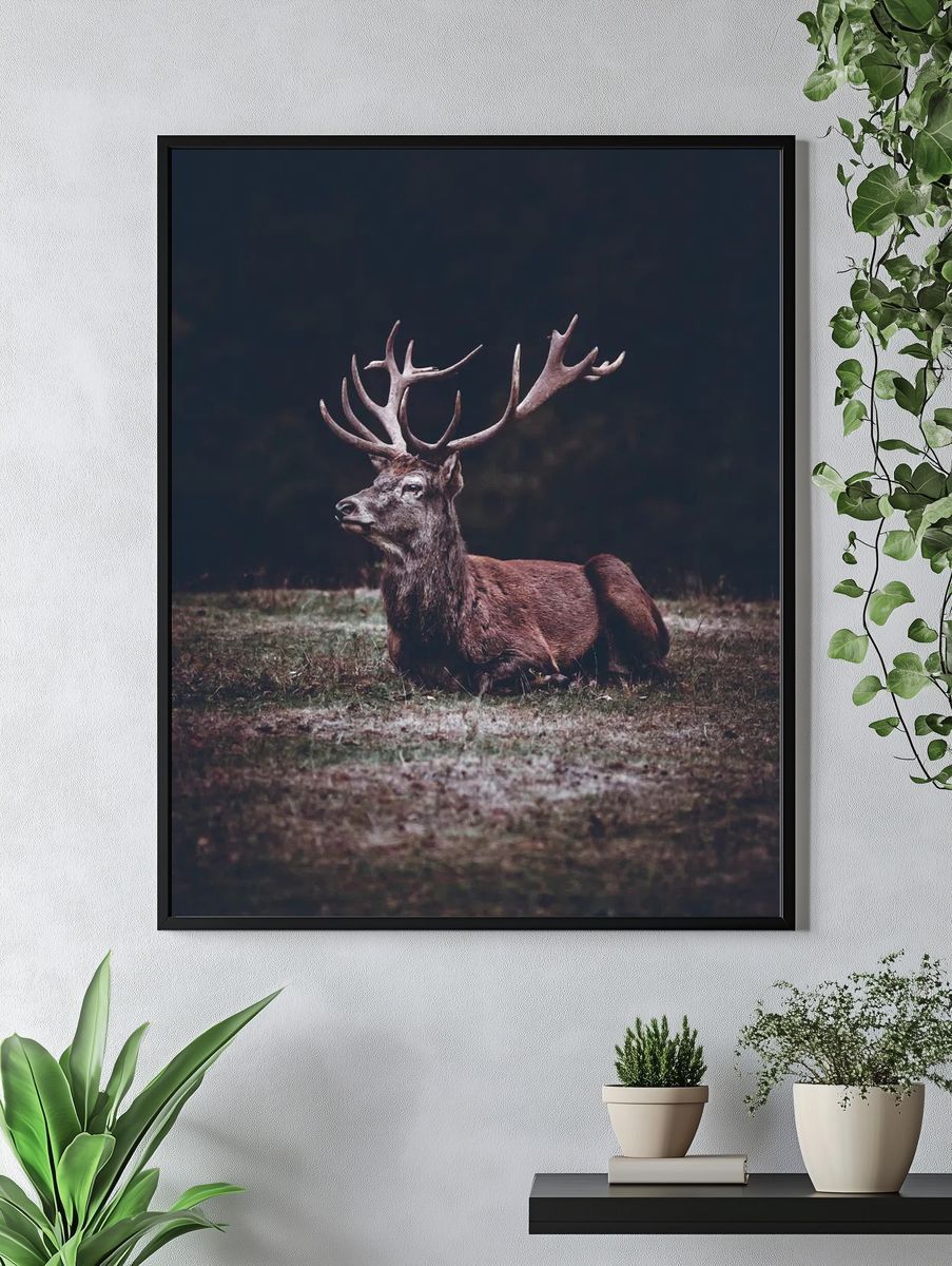 Majestic Stag Portrait Print. — room view 4