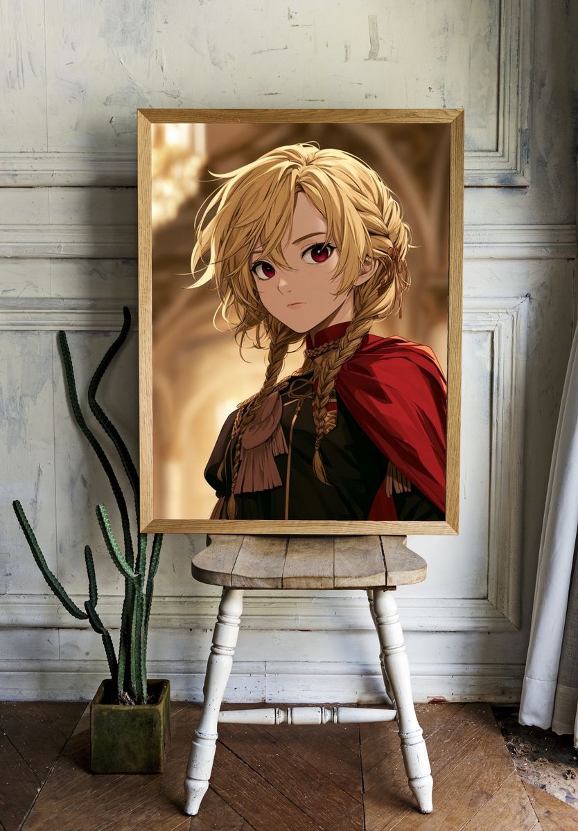 Blonde Anime Noble Portrait Poster. — room view 1