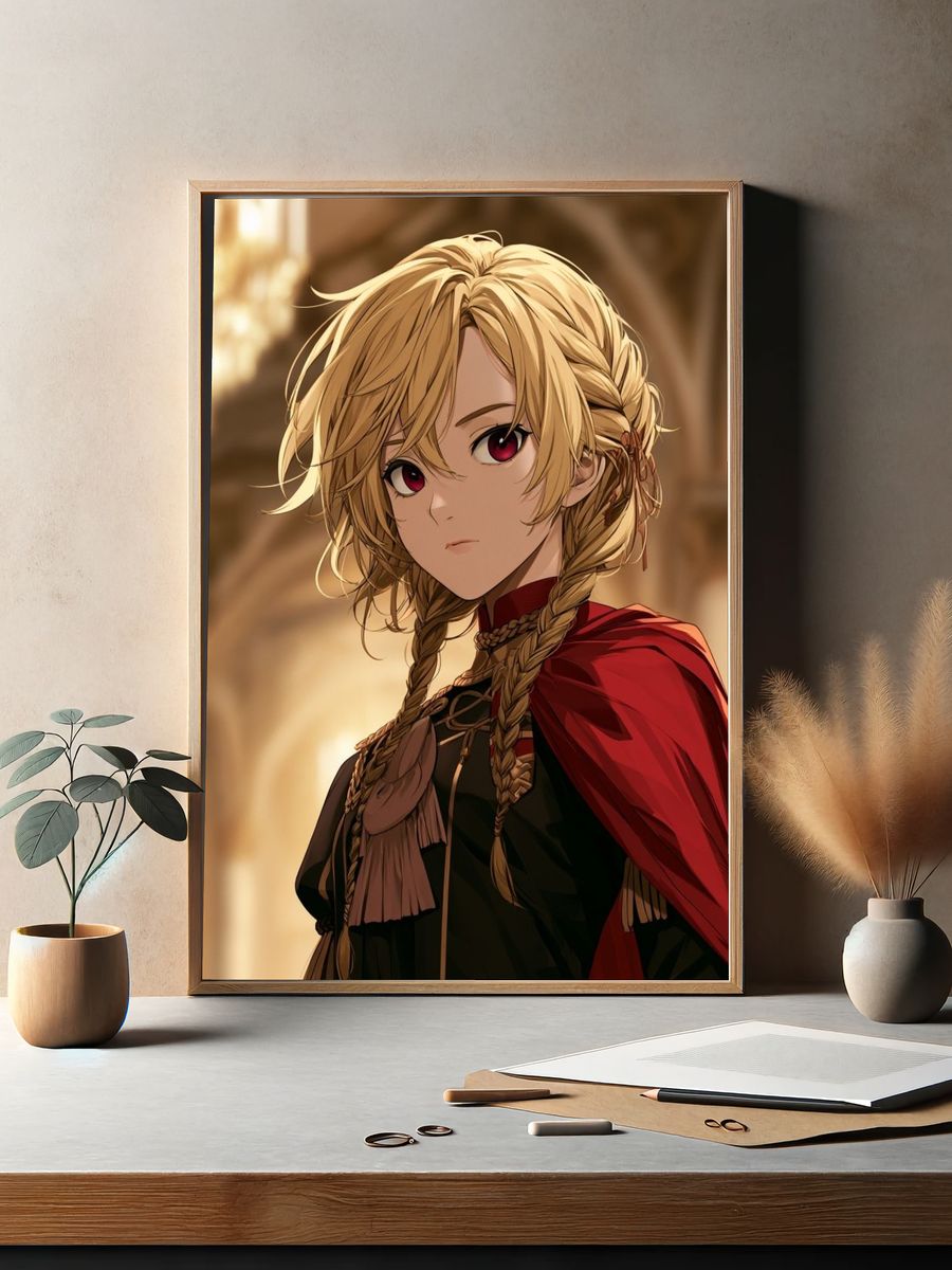 Blonde Anime Noble Portrait Poster. — room view 2