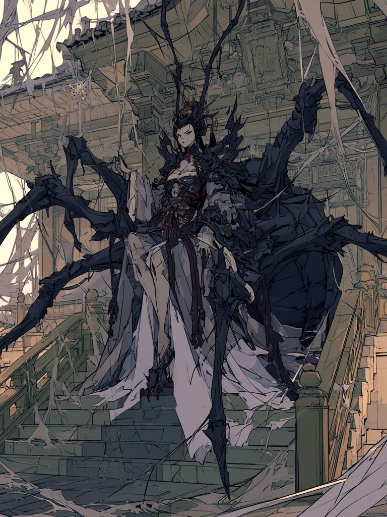 Spider Queen Gothic Anime Poster. poster — anime art