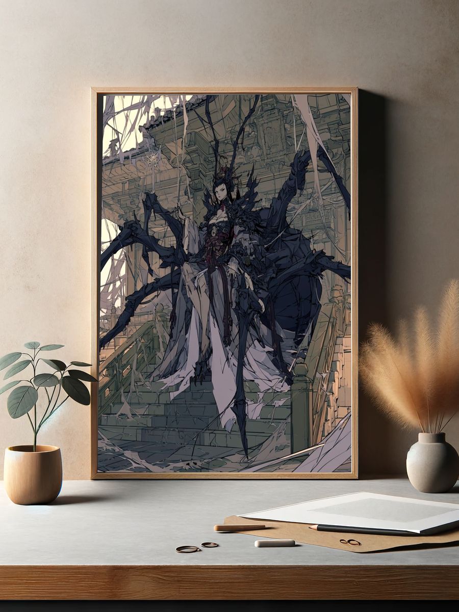 Spider Queen Gothic Anime Poster. — room view 2