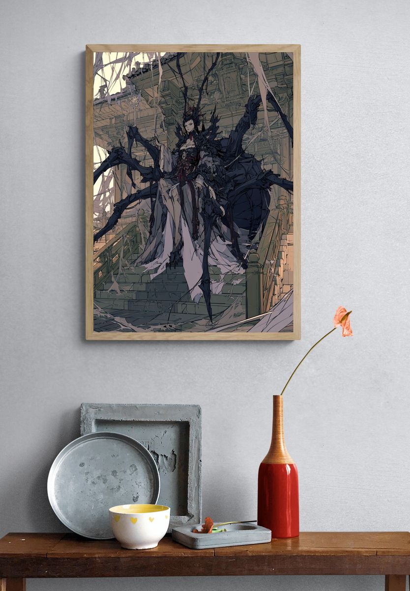 Spider Queen Gothic Anime Poster. — room view 3