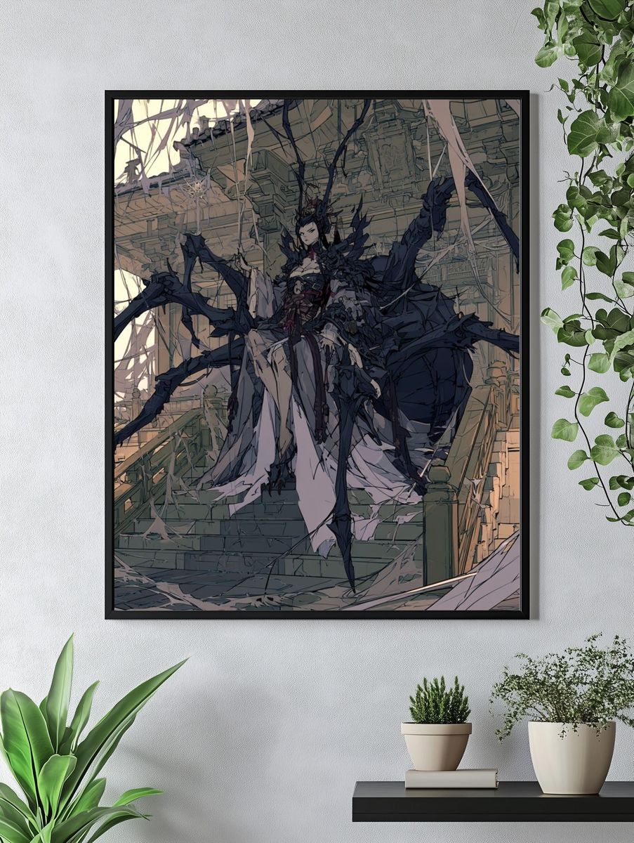 Spider Queen Gothic Anime Poster. — room view 4