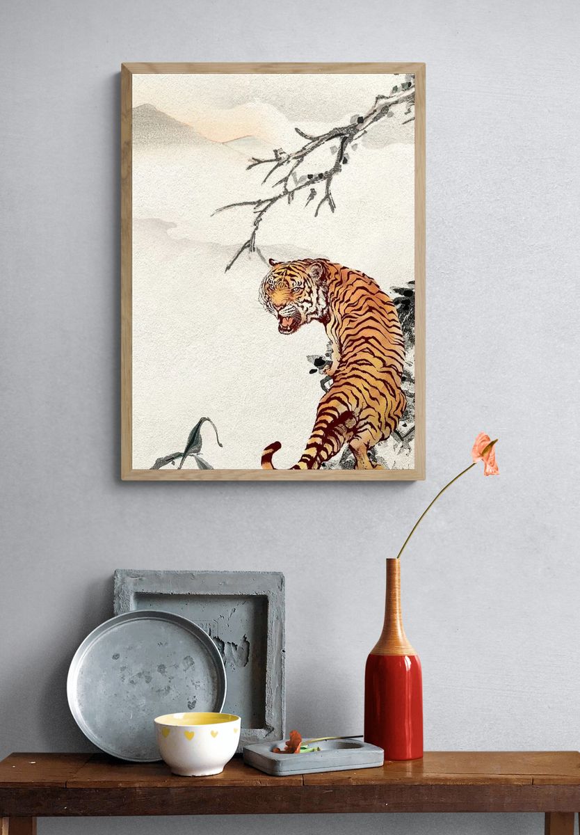 Roaring tiger mobile wallpaper, Chinese. — room view 3