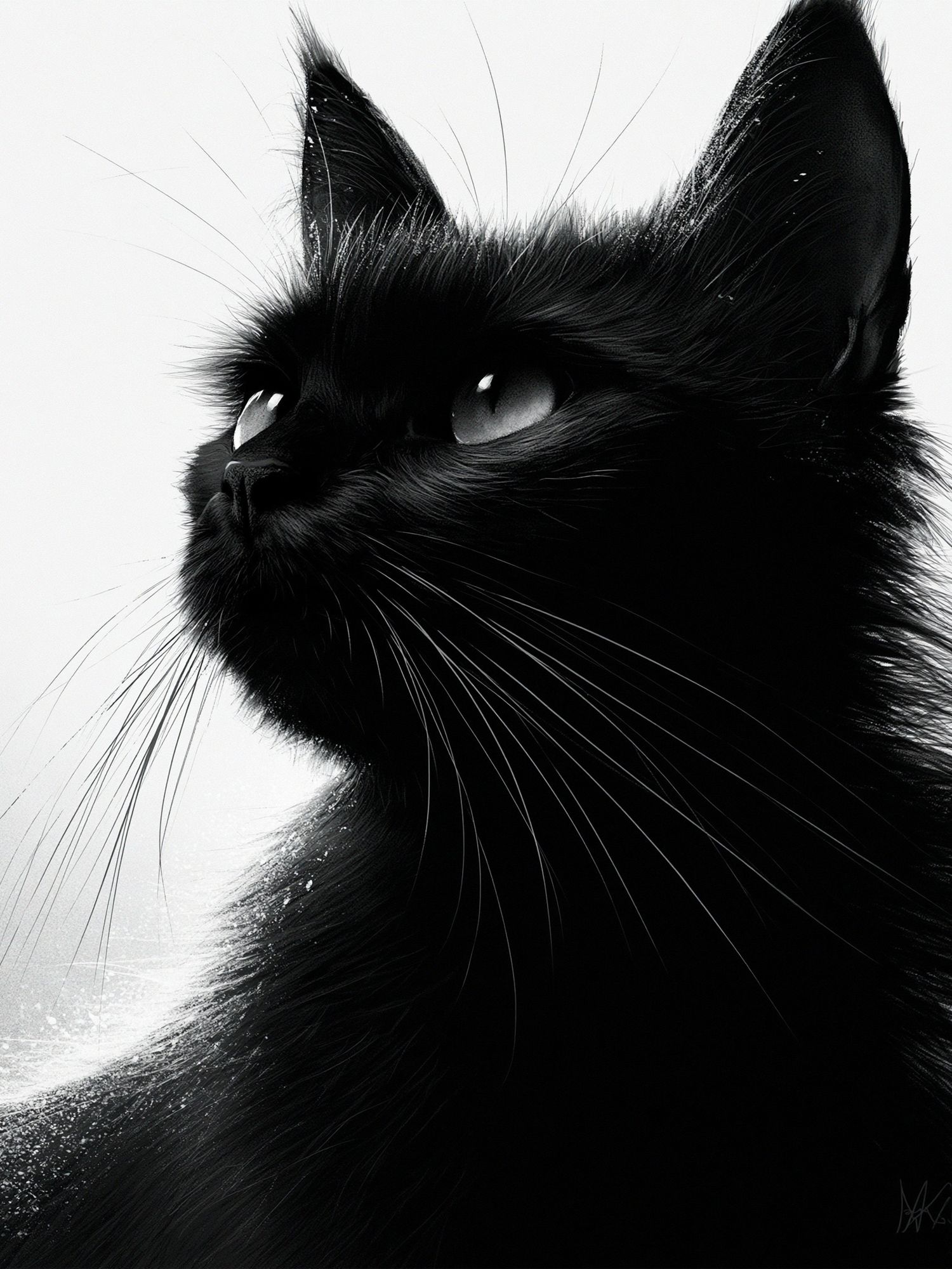 Black Cat Portrait Photography Poster. poster — animals art