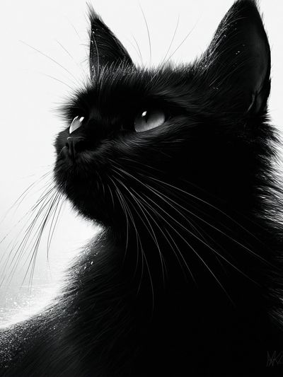 Black Cat Portrait Photography Poster.