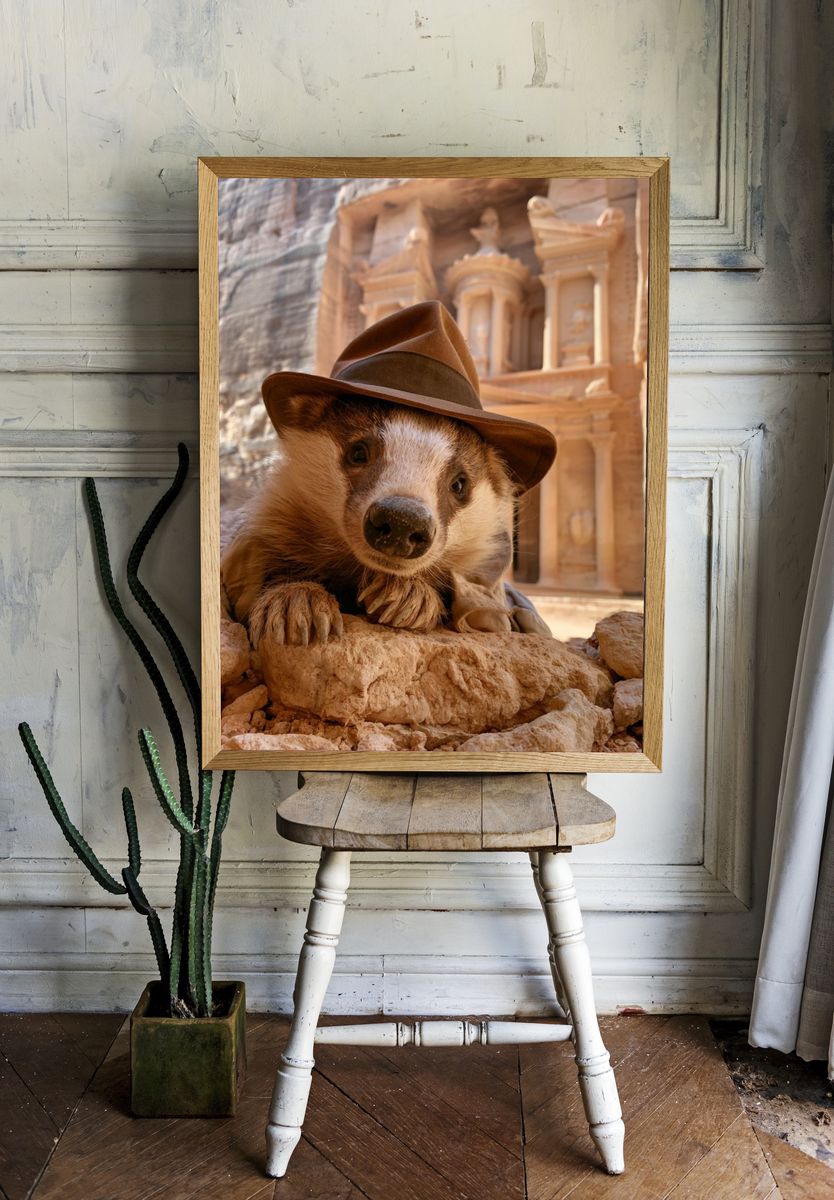 Explorer Badger Photography Poster. — room view 1