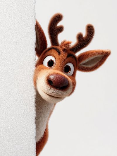 Curious Reindeer Cartoon Poster. poster print